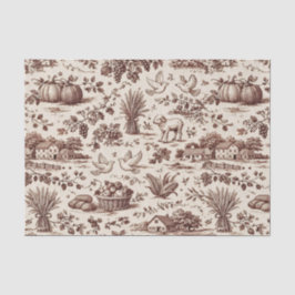 Harvest Sepia Brown Toile Seidenpapier