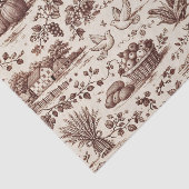 Harvest Sepia Brown Toile Seidenpapier (Ausschnitt)