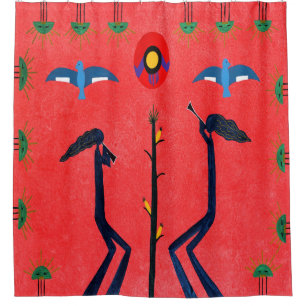 Harvest Song Red Duschvorhang