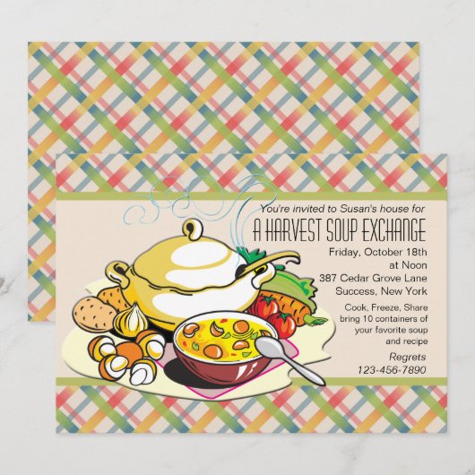 Harvest Soup Exchange Einladung (Vorne/Hinten)