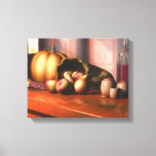 Harvest Still Life Wrapped Canvas Print Leinwanddruck