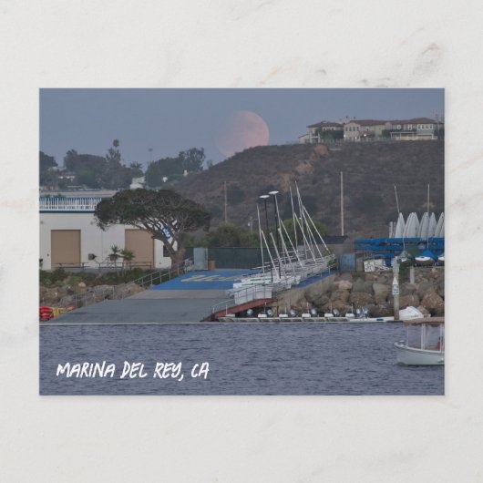 Harvest Super Moon - Marina Del Rey, CA Postkarte (Vorderseite)