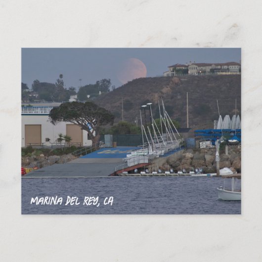Harvest Super Moon - Marina Del Rey, CA Postkarte (Vorderseite)