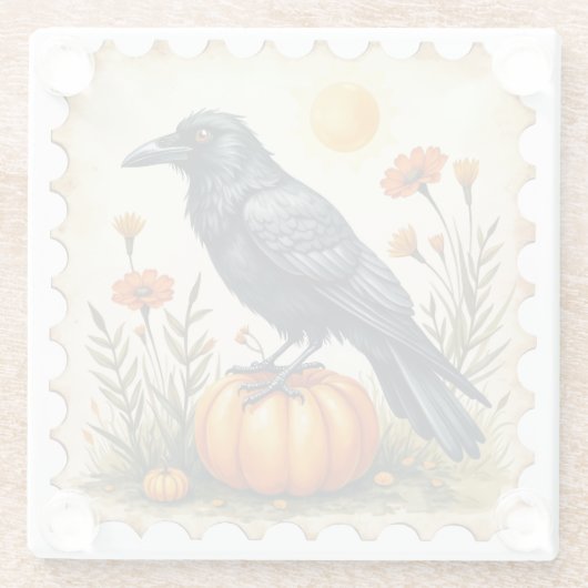 Harvest Watcher: Der Crow & Pumpkin-Untersetzer Glasuntersetzer (Rückseite)