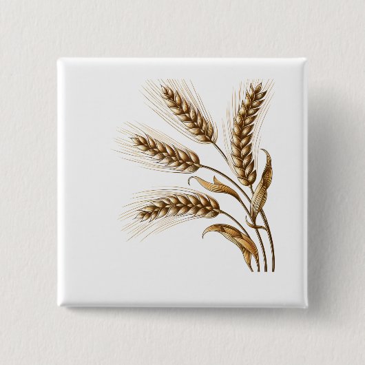 Harvest Wheat Ears Button – Rustic Farm Charm (Vorderseite)