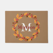 Harvest Wreath Custom Monogram Door Mat Fußmatte (Vorderseite)