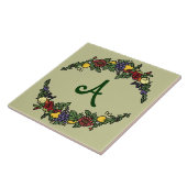 Harvest Wreath Monogram Tile Fliese (Seite)