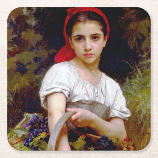 Harvester, Bouguereau Rechteckiger Pappuntersetzer (Vorderseite)