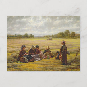 Harvesters, ruhen in der Sonne, Berkshire, 1865 Postkarte