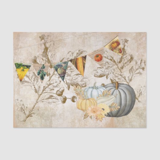 Harvet Erntedank Pumpkin Banner Tissue Paper Seidenpapier (Vorderseite)