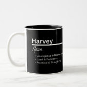 Harvey Boy Personalized Name Definition Mug Zweifarbige Tasse (Links)