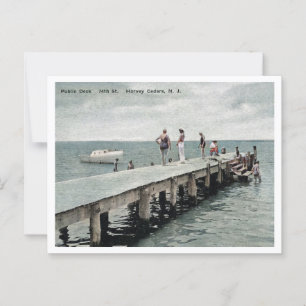 Harvey Cedars NJ Boat Dock 30er Postkarte