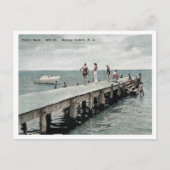 Harvey Cedars NJ Boat Dock 30er Postkarte (Vorderseite)