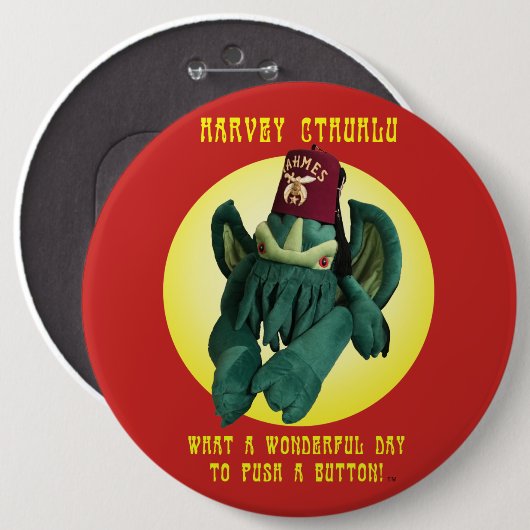 Harvey Cthuhlus Knopf Button (Vorne & Hinten)