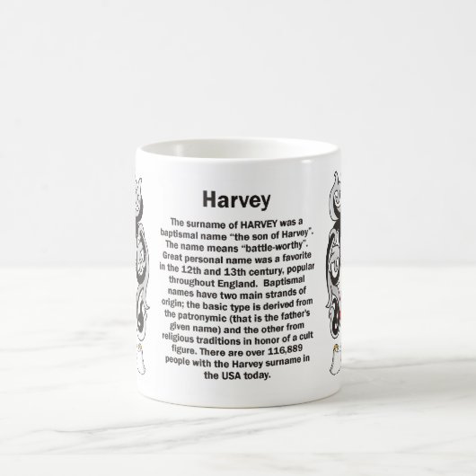 Harvey Familien-Wappen Tasse (Mittel)