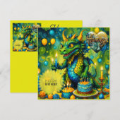HARVEY ~ Geburtstagskarte ~ Dinosaurier ~ Green (Vorne/Hinten)