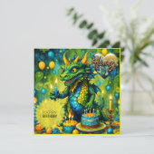 HARVEY ~ Geburtstagskarte ~ Dinosaurier ~ Green (Stehend Vorderseite)