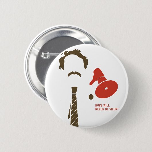 Harvey Milk Button mit Bullhorn (Vorne & Hinten)