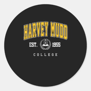 Harvey Mudd Retro Universitätsdesign für Männer Fr Runder Aufkleber