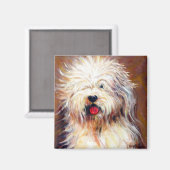 Harvey - Old English Sheep Dog Magnet (Vorderseite/Rückseite)