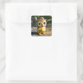 Harvey the Owl III Quadratischer Aufkleber (Tasche)