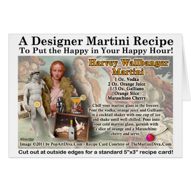 Harvey Wallbanger Martini Rezept Card (Vorderseite (Horizontal))
