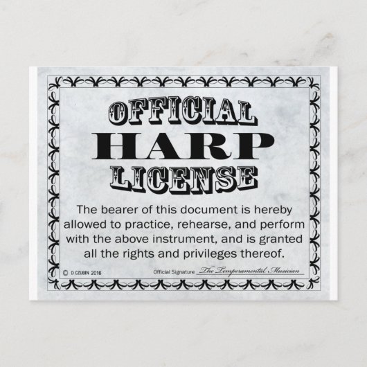 Harvlizenz Postkarte (Vorderseite)