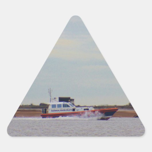 Harwich-Haven-Pilot-Boot Dreieckiger Aufkleber (Vorderseite)