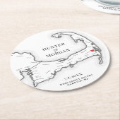 Harwich MA Wequassett Resort Cape Cod Wedding Runder Pappuntersetzer (Angewinkelt)
