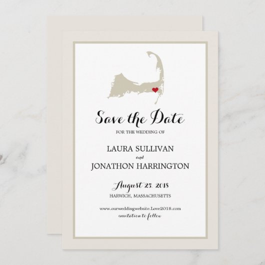 Harwich Wequassett Cape Cod | Hochzeit Save The Date (Vorne/Hinten)
