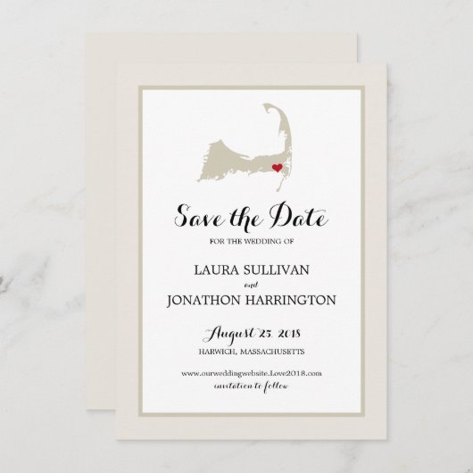Harwich Wequassett Cape Cod | Hochzeit Save The Date (Vorne/Hinten)