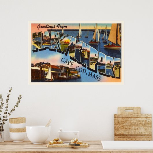 Harwiport Cape Cod Massachusetts MA Old Travel Poster (Küche)