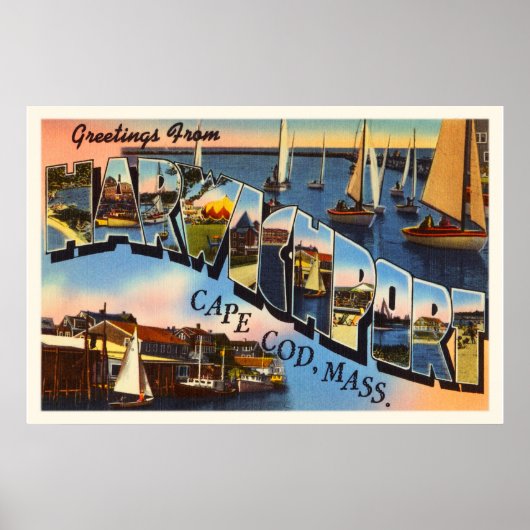 Harwiport Cape Cod Massachusetts MA Old Travel Poster (Vorne)