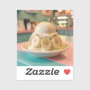Harz-Bananen-Sundae Retro-Eisdiele Aufkleber