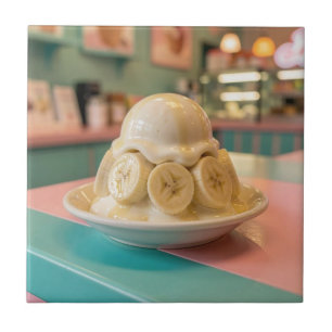 Harz-Bananen-Sundae Retro-Eisdiele Fliese