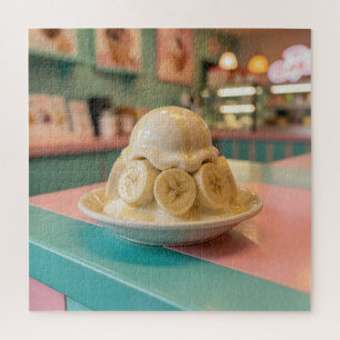 Harz-Bananen-Sundae   Retro-Eisdiele Puzzle