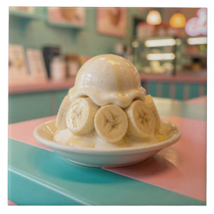 Harz-Bananensundae Retro-Eisdiele Fliese