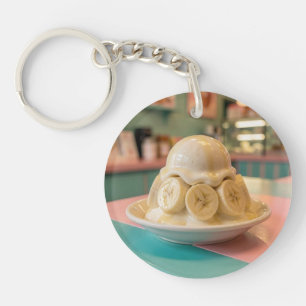 Harz-Bananensundae Retro-Eisdiele Schlüsselanhänger