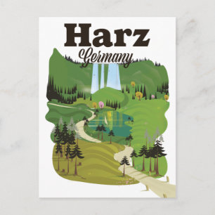 Harz Deutschland Reiseplakat Postkarte