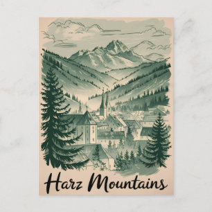 Harz Deutschland vintage Postkarte