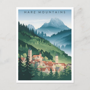 Harz Deutschland vintage Postkarte
