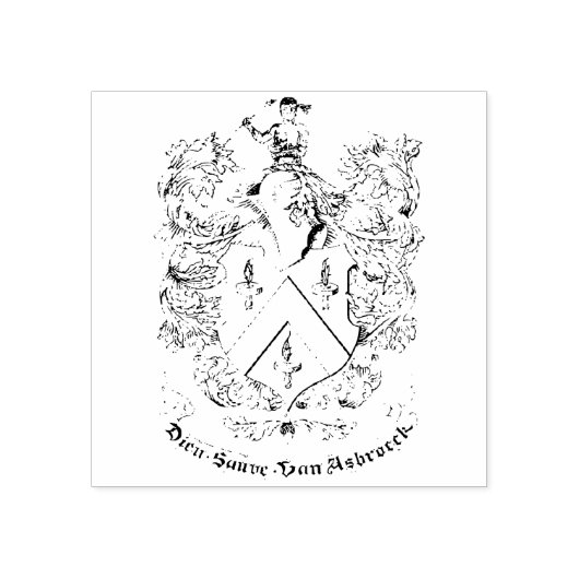 Hasbrouck Wappen Inking Pad Gummistempel (Prägung)
