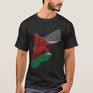 Haschemitisches Königreich Jordanien Flaggenkarte  T-Shirt