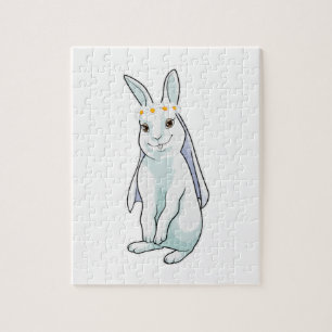 Häschen als Braut mit Blumenkranz Puzzle