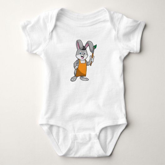 Häschen als Maler mit Pinsel Baby Strampler (Vorderseite)