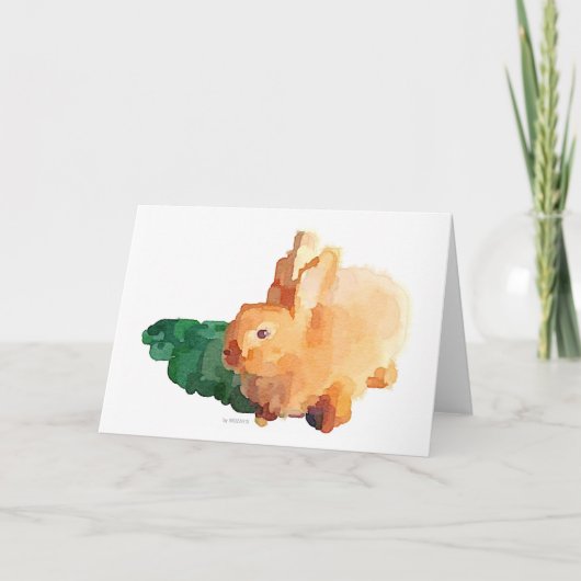Häschen-Aquarell-Gruß-Karte Karte (Vorderseite)