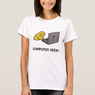 Häschen auf Laptop, COMPUTER-AUSSENSEITER! T-Shirt