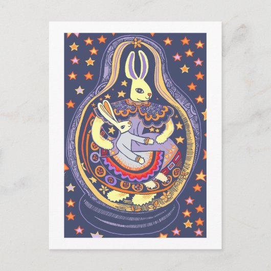 Häschen Babooshka Postkarte (Vorderseite)