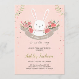 Häschen-Babypartyeinladung Kaninchen-Frühling mit Einladung