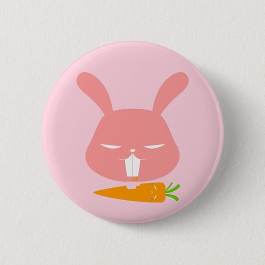 Häschen beißt Knopf Button (Vorderseite)